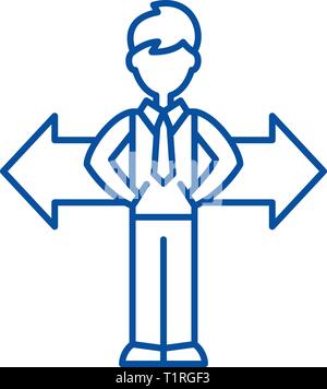 Problem of choice line icon concept. Problem of choice flat  vector symbol, sign, outline illustration. Stock Vector