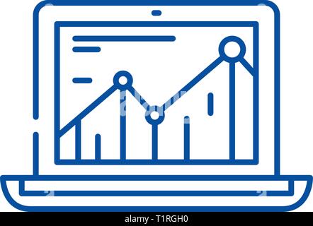 Productivity increase line icon concept. Productivity increase flat  vector symbol, sign, outline illustration. Stock Vector