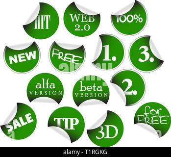 Labels, badges and stickers with various texts Stock Vector
