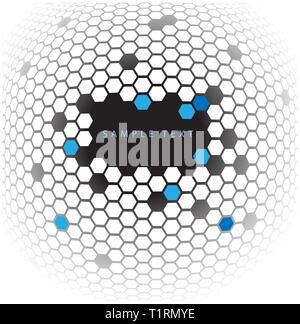 Abstract technical background made from hexagons Stock Vector