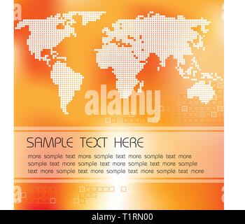 Abstract background with map of the world and place for your text Stock Vector