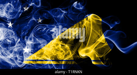 Tokelau smoke flag, New Zaeland dependent territory flag Stock Photo