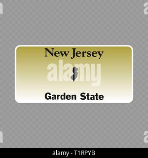 Number plate. Vehicle registration plates of USA state - New Jersey Stock Vector