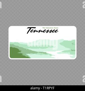 Number plate. Vehicle registration plates of USA state - Tennessee Stock Vector