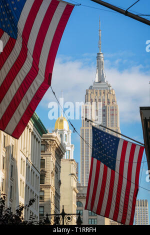 Empire State Building, New York City, New York State, USA.  The 102 storey Art Deco building designed by the architectural firm Shreve, Lamb & Harmon  Stock Photo