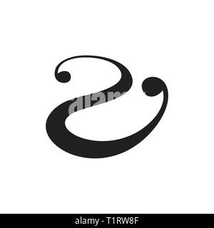 number two curves simple logo vector Stock Vector