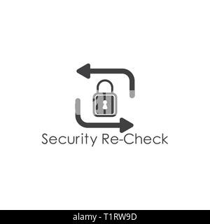 circle arrows padlock symbol vector Stock Vector
