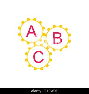cog machine abc system symbol vector Stock Vector