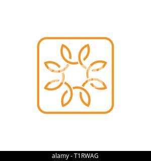 swirl flower thin lines loop logo vector Stock Vector