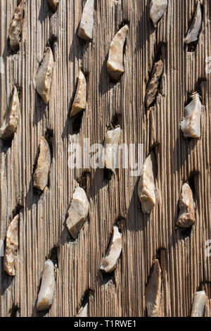 An old traditional threshing sled in the view Stock Photo