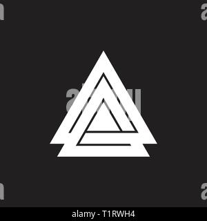 abstract letter A linked triangle arrow geometric logo vector Stock Vector