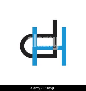 letter hd linked line design geometric logo Stock Vector