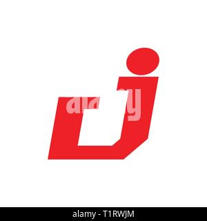 abstract letter dj simple geometric logo Stock Vector