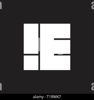 letters ie simple square geometric logo Stock Vector
