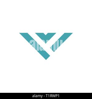 letter v simple stripes triangle line geometric logo Stock Vector