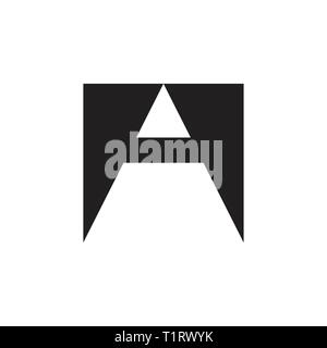 letter a simple pencil negative space logo vector Stock Vector