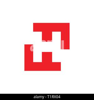 letter h negative space square logo vector Stock Vector