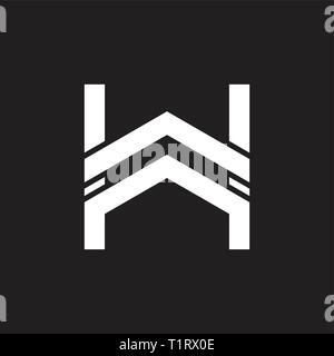 abstract letter wa arrow geometric logo vector Stock Vector