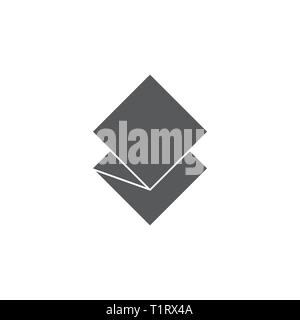 paper fold flat simple 3d logo vector Stock Vector