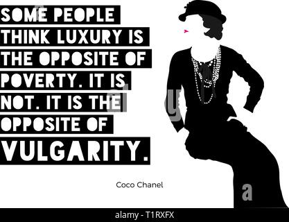 Illustration, graphic with Coco Chanel quote 