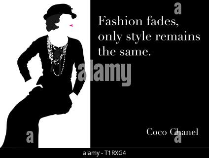 Illustration, graphic with Coco Chanel quote 