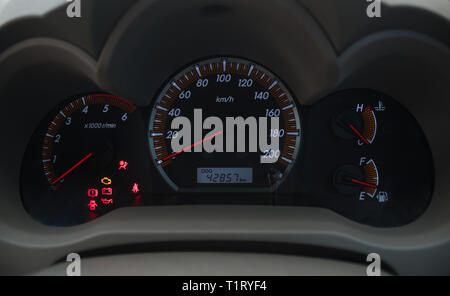 Toyota Vigo Champ 3000 Turbo Car or Automobile Dial. Toyota Vigo Champ 3000 Turbo Car or Automobile Dial and Warning Signal for car or automobile cate Stock Photo