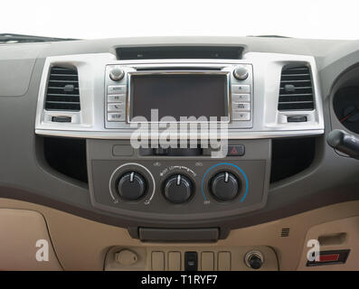 Toyota Vigo Champ 3000 Turbo Car Interior Console Open Vent include Touch Screen Monitor Air Condition Car Cigarette Lighter Stereo. Toyota Vigo Champ Stock Photo