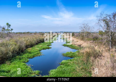 A narrow stream of water in Gulf Shores, Alabama Stock Photo