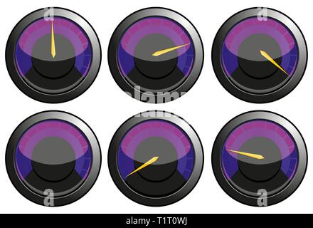Purple speedometers Stock Vector