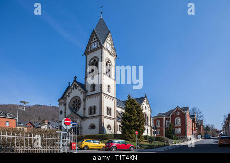 SONNEBERG, GERMANY - CIRCA MARCH, 2019: The Roman Catholic priests office of Sonneberg town, Thuringia, Germany Stock Photo