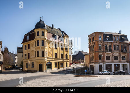 SONNEBERG, GERMANY - CIRCA MARCH, 2019: The Streets of Sonneberg town, Thuringia, Germany Stock Photo