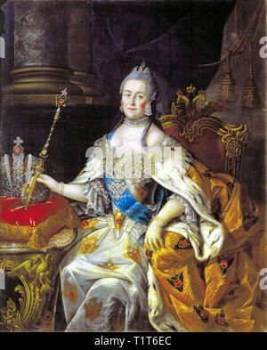 Portrait of Catherine II of Russia (1729-1796), Aleksey Antropov, 18th Century Stock Photo