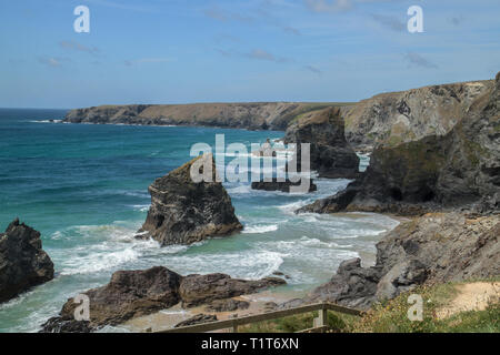 Bedruthan Steps, North Cornwall Stock Photo