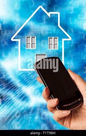remote controlled smart home and domotics concept Stock Photo