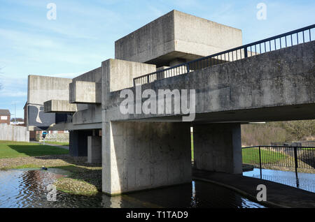 Apollo Pavilion (Pasmore Pavilion) by architect Victor Pasmore, Peterlee, County Durham, England, February 2019 Stock Photo