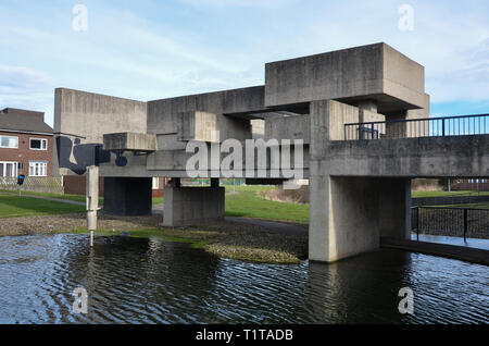 Apollo Pavilion (Pasmore Pavilion) by architect Victor Pasmore, Peterlee, County Durham, England, February 2019 Stock Photo