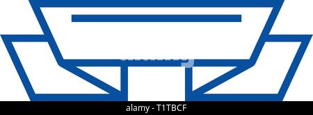 Ribbon corners with award vector line icon, linear concept, outline ...