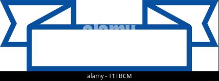 Ribbon corners with award vector line icon, linear concept, outline ...