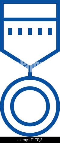 Round medal with ribbon icon, outline style Stock Vector Image & Art ...
