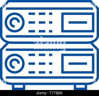 Router line icon concept. Router flat  vector symbol, sign, outline illustration. Stock Vector