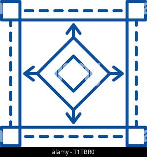 Scale model line icon concept. Scale model flat  vector symbol, sign, outline illustration. Stock Vector