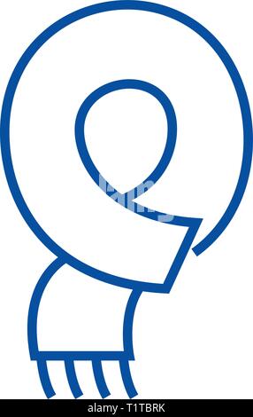 Scarf line icon concept. Scarf flat  vector symbol, sign, outline illustration. Stock Vector