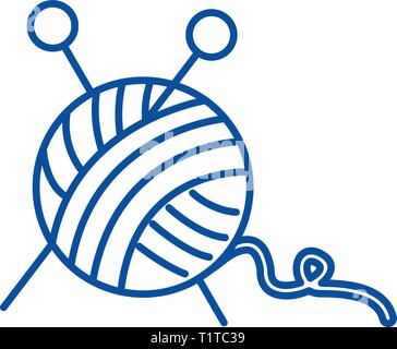 Knitting Logo Or Symbol Ball Of Yarn With Needles Knit
