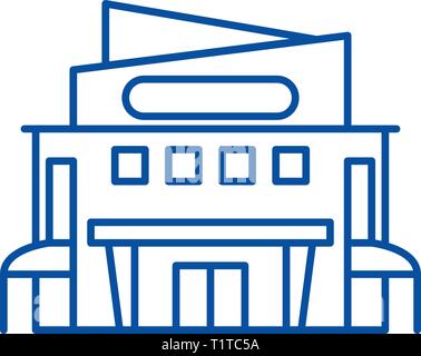 Shopping center line icon concept. Shopping center flat  vector symbol, sign, outline illustration. Stock Vector