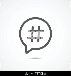 Hashtag line icon Stock Vector