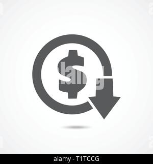 Cost reduction icon Stock Vector