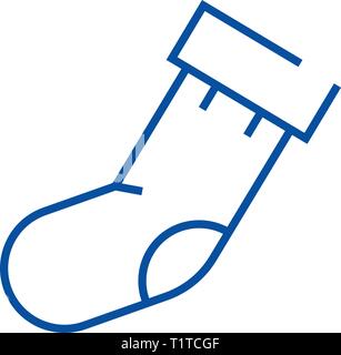 Socks line icon concept. Socks flat  vector symbol, sign, outline illustration. Stock Vector