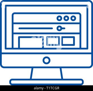 Software line icon concept. Software flat  vector symbol, sign, outline illustration. Stock Vector
