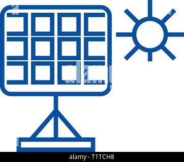 solar panel installation line icon vector illustration Stock Vector ...