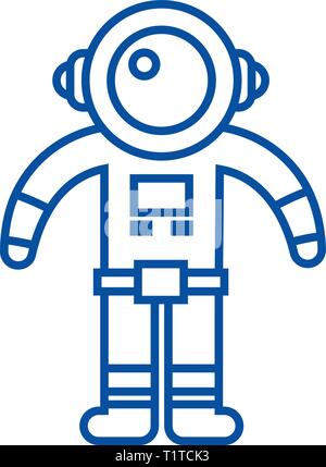 Spaceman line icon concept. Spaceman flat  vector symbol, sign, outline illustration. Stock Vector